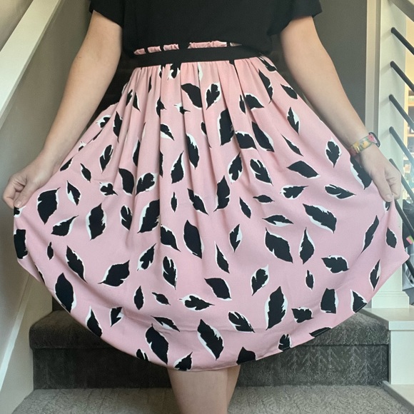 Loft Flowy Pink Floral Midi Skirt - Picture 2 of 5
